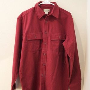 LL Bean Long Sleeve Flannel Shirt Size Medium Red